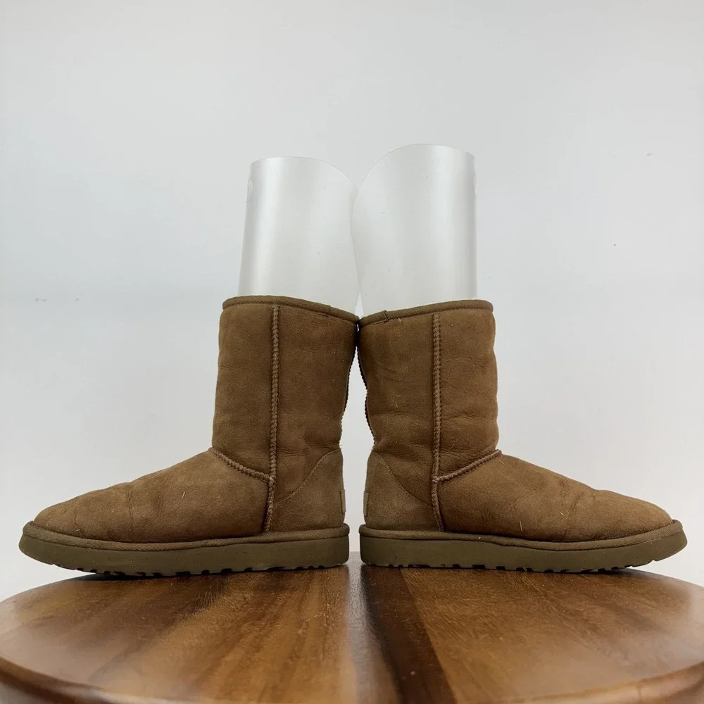 Womens Ugg Classic Short II‎ Chestnut Shearling Lined Comfort Boots Size 6 M GUC